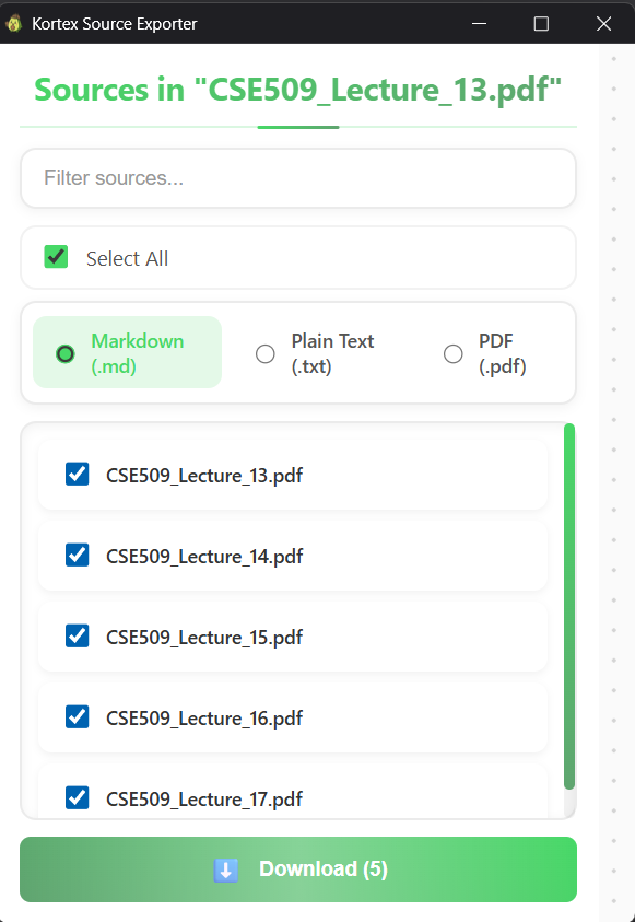 Export Format Options