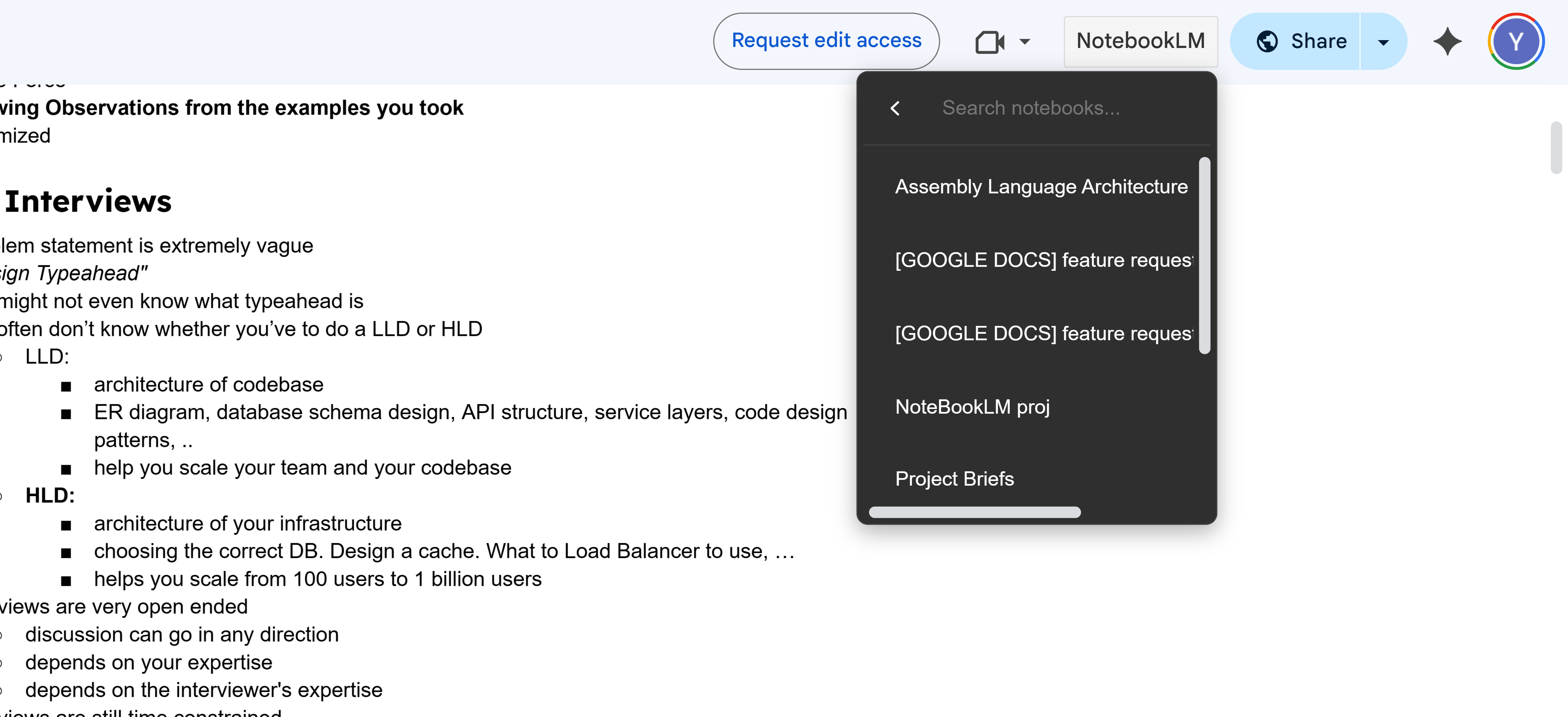 Notebook Selection Dialog