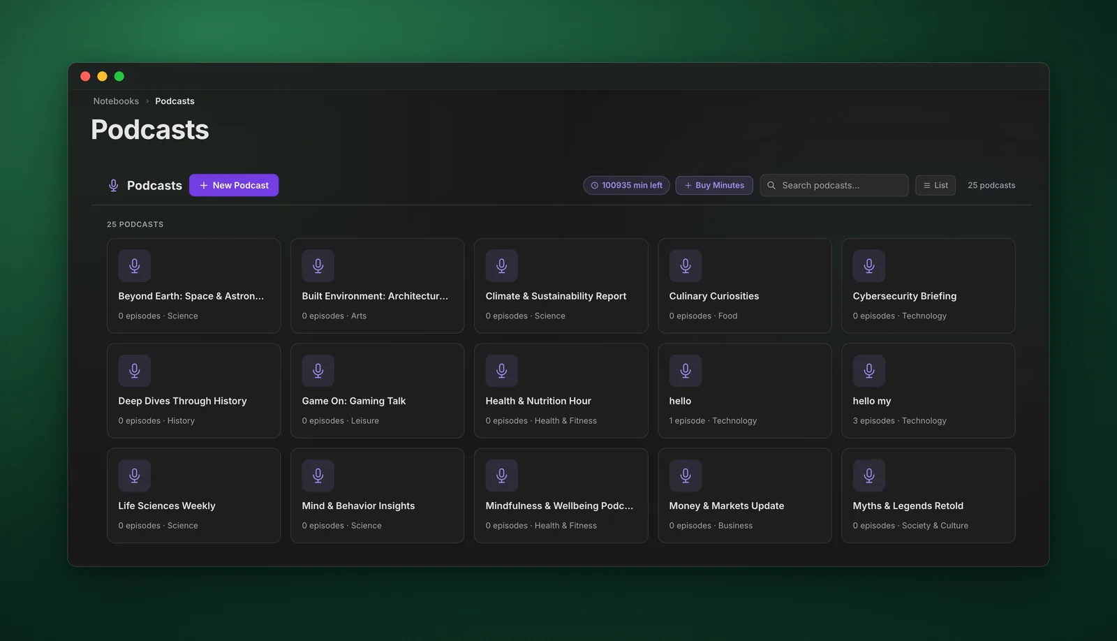 Podcasts built from Audio Overviews