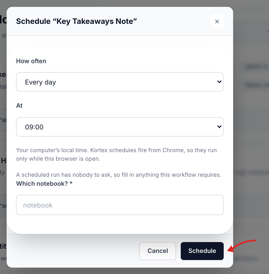 Putting a workflow on a clock